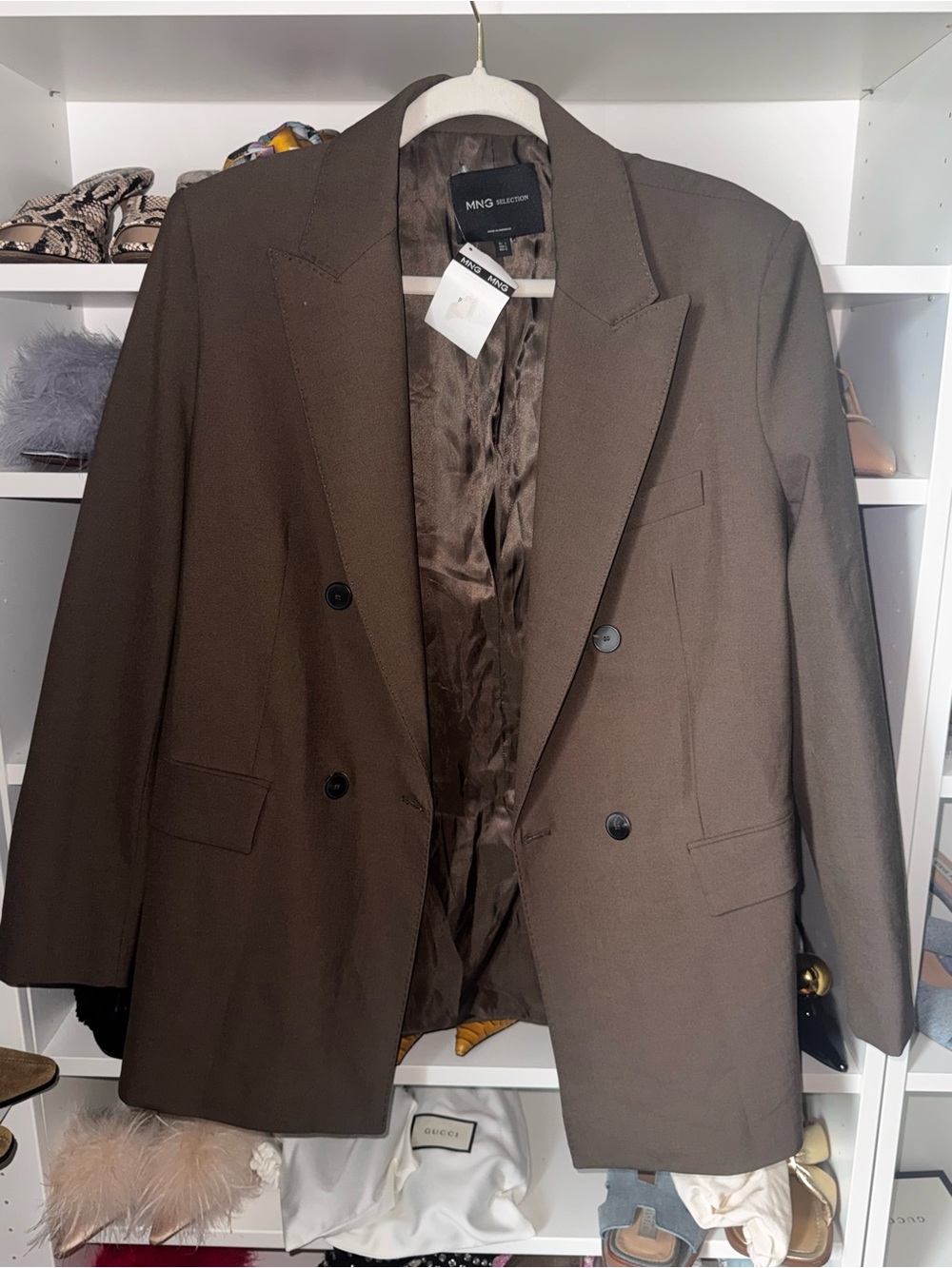 Moon Collection Women’s Double-Breasted Dark Brown Sport Coat